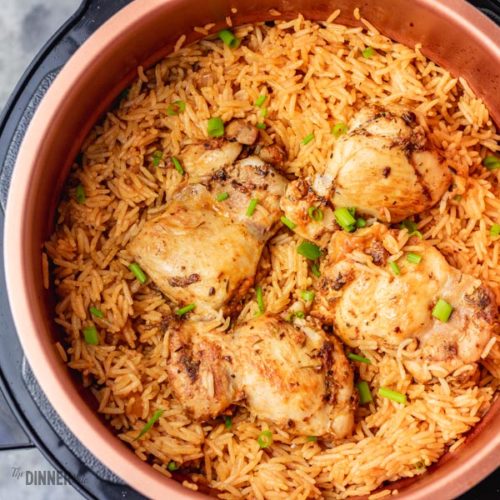 Pressure cooker Chicken and Rice Recipe - The Dinner Bite
