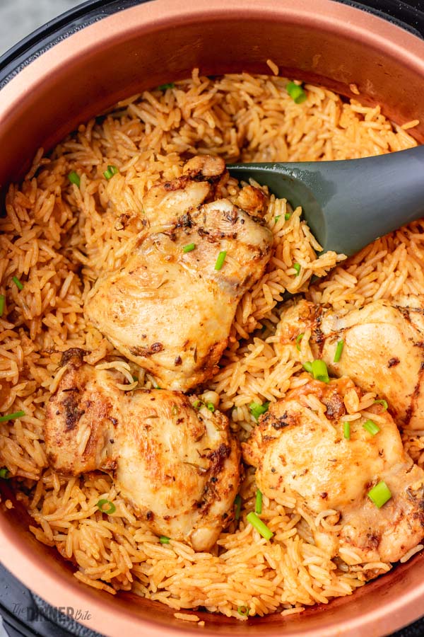 Pressure cooker Chicken and Rice Recipe - The Dinner Bite