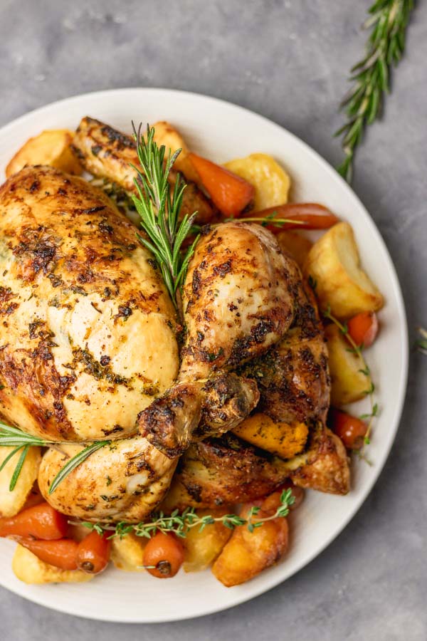 Simple Whole Roast Chicken Recipe - The Dinner Bite