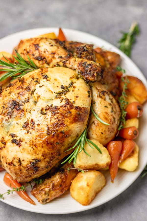 Simple Whole Roast Chicken Recipe - The Dinner Bite