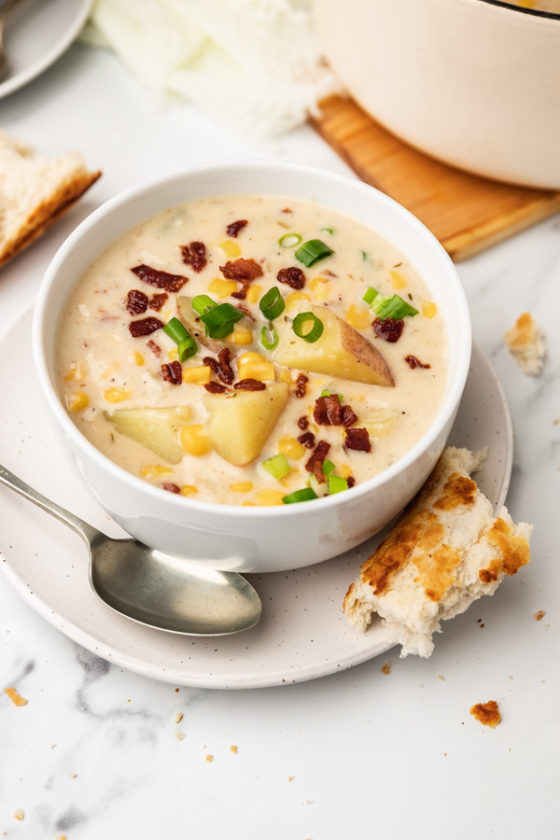 Easy Potato Corn Chowder Recipe - The Dinner Bite