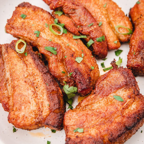 Oven Baked Pork Belly Slices - The Dinner Bite