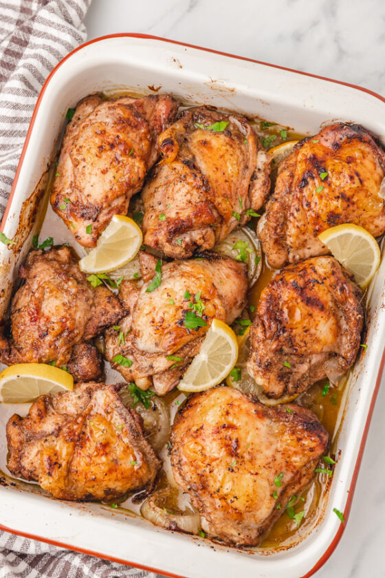 Lebanese Chicken Thighs - The Dinner Bite