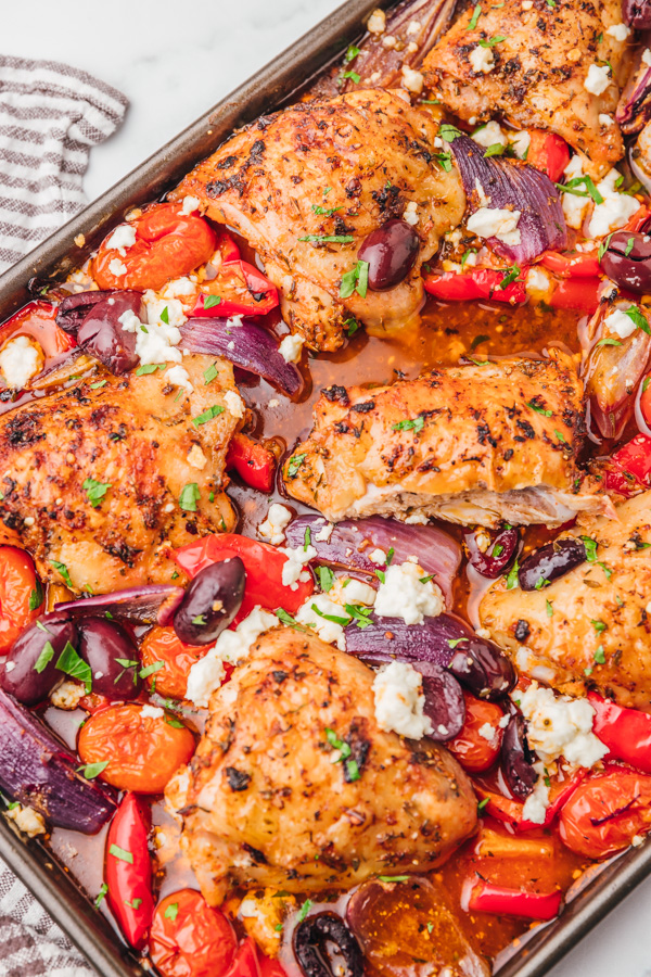 Greek Sheet Pan Chicken Recipe - The Dinner Bite